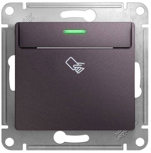 Выключатель карточный с подсветкой без рамки Systeme Electric Glossa 1-кл. сиреневый туман картинка